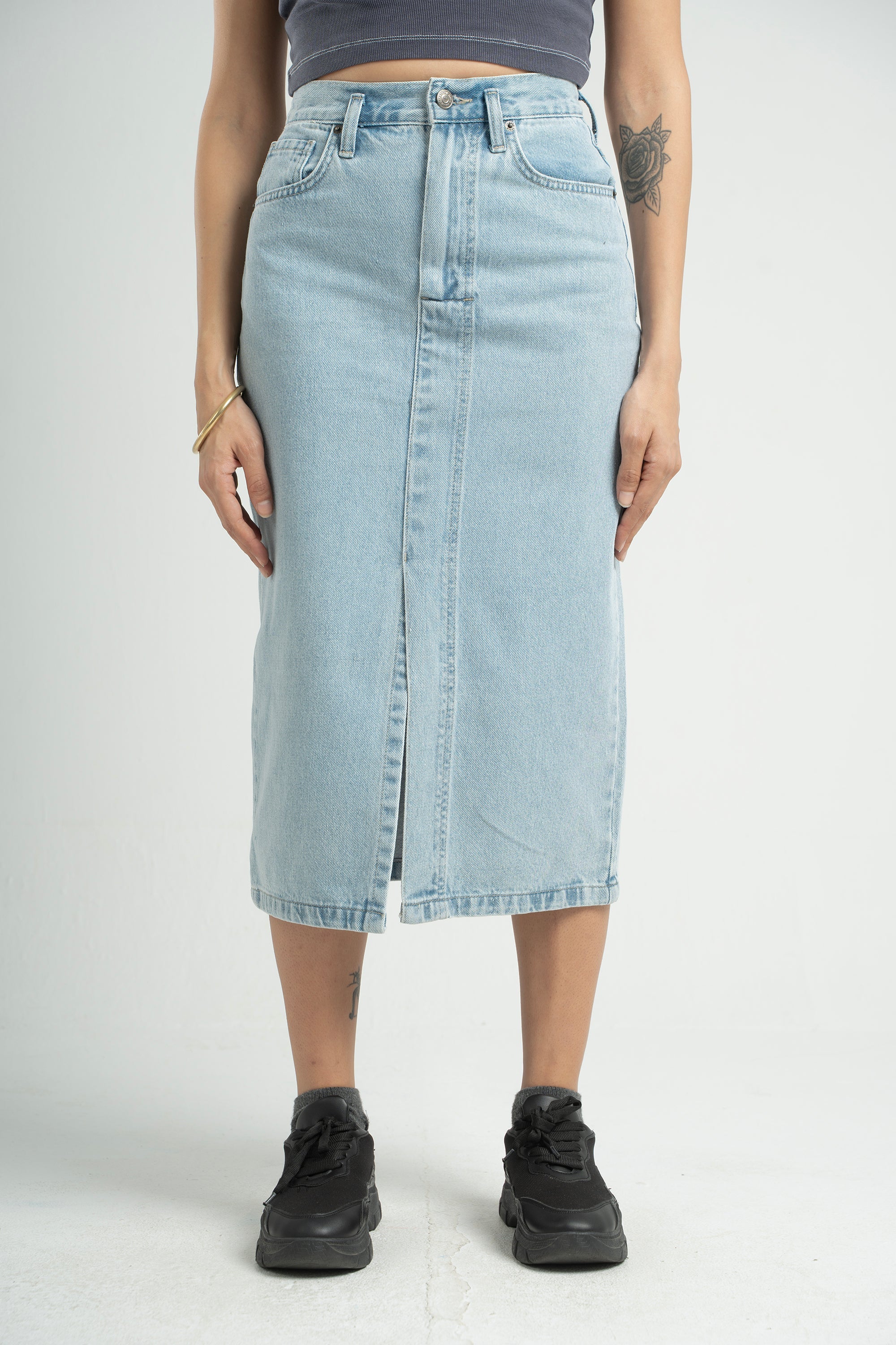 Fitted Denim Skirt